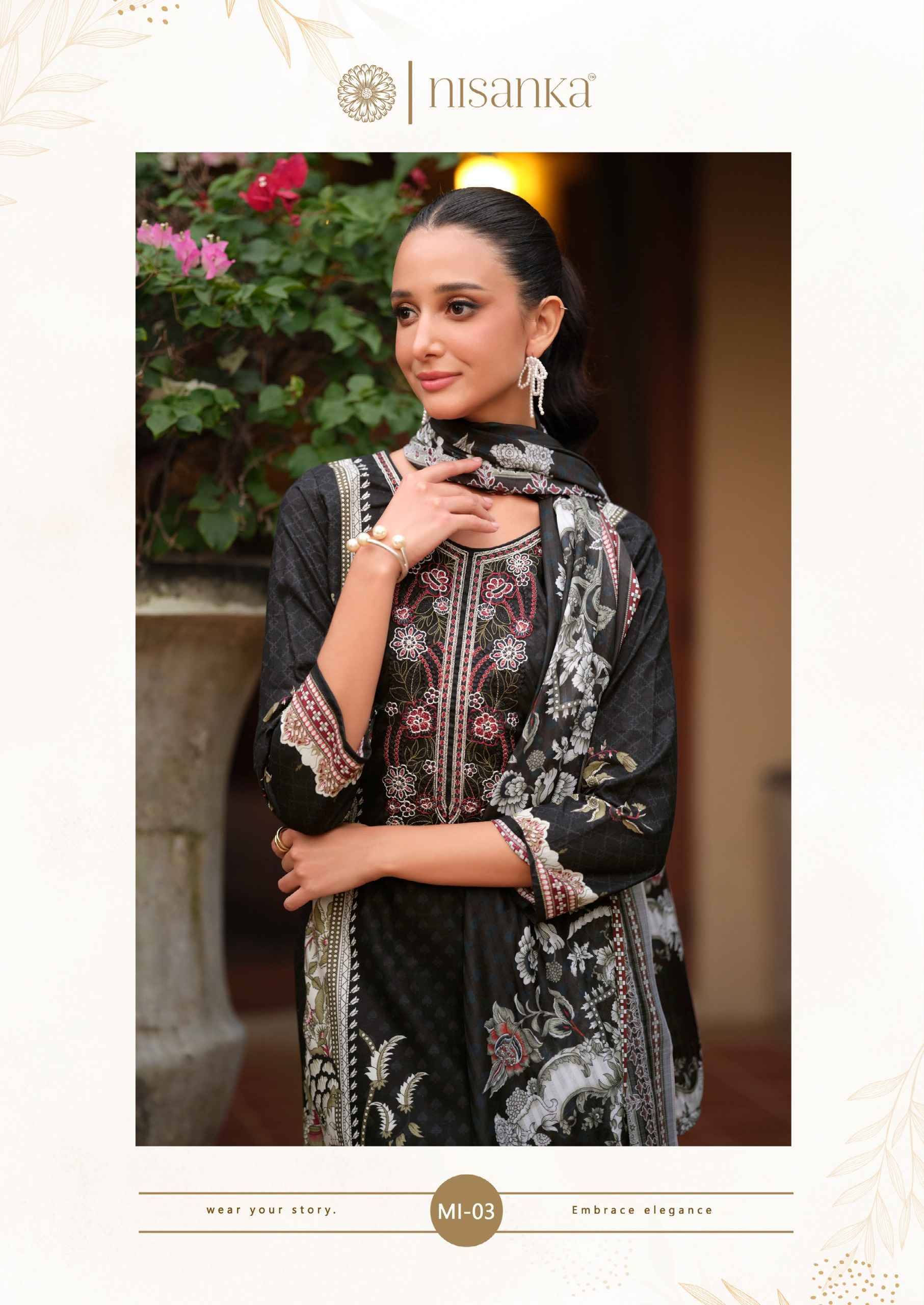 MIRAAL LUXURY LAWN - 2 By Nisanka 01 to 06 Series Wholesale Designer Festive Suits Collection Beautiful Stylish Fancy Colorful Party Wear & Occasional Wear Pure Viscose Lawn Print Dresses At Wholesale Price